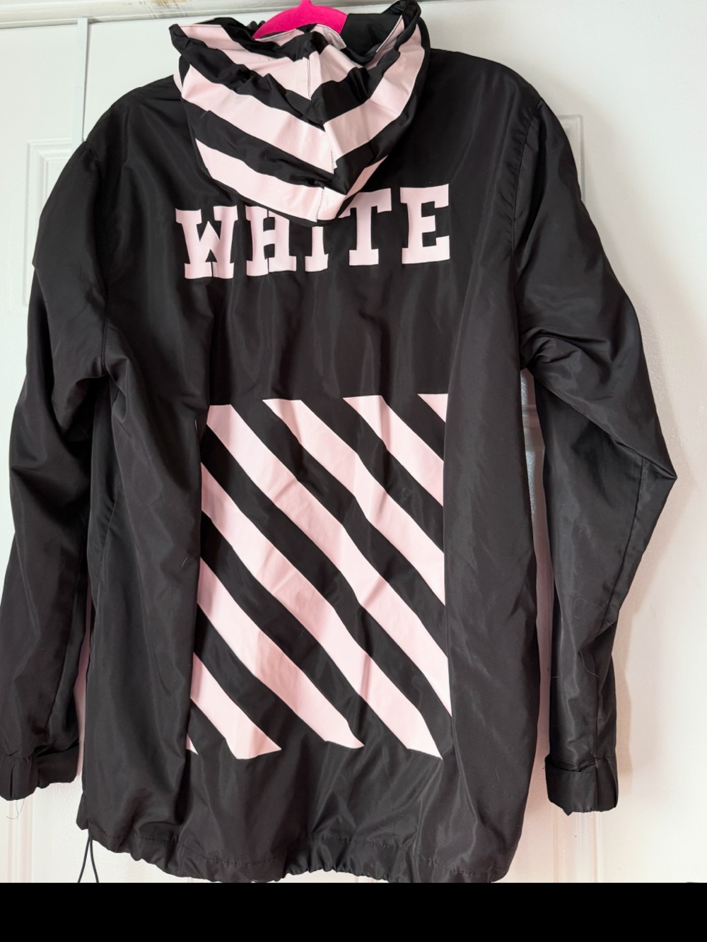 Off-White Black Windbreaker Jacket with White Trim